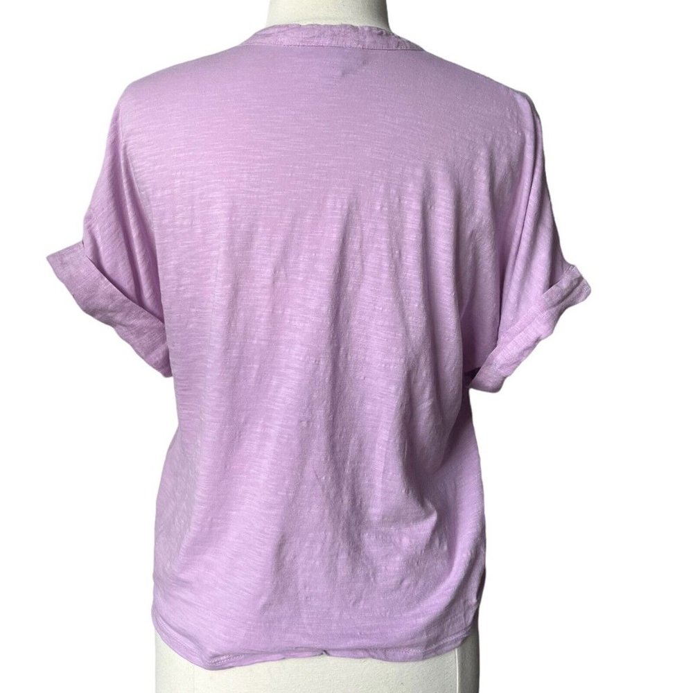 Linen Lavender Button Down Shirt - Picture 2 of 9